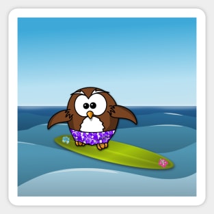 surfer owl Sticker